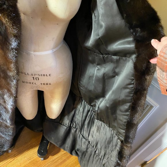 Full Length Brown Mink Fur Coat - Picture 2 of 3